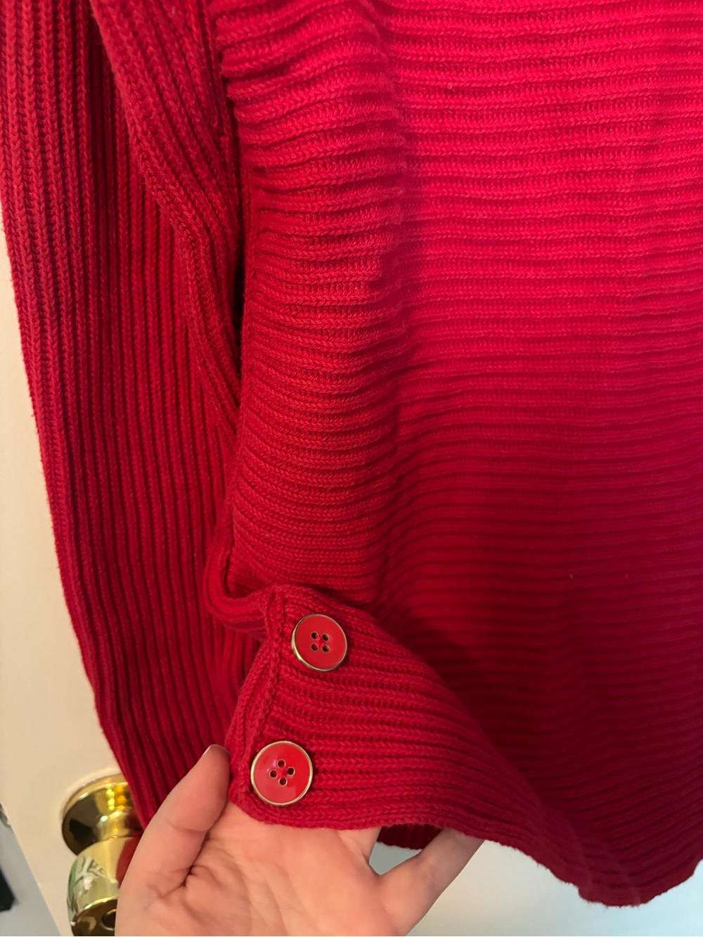 Talbots Quiet Luxury Mob Wife Aesthetic Old Money Red Knit Crewneck MP - Picture 2 of 5